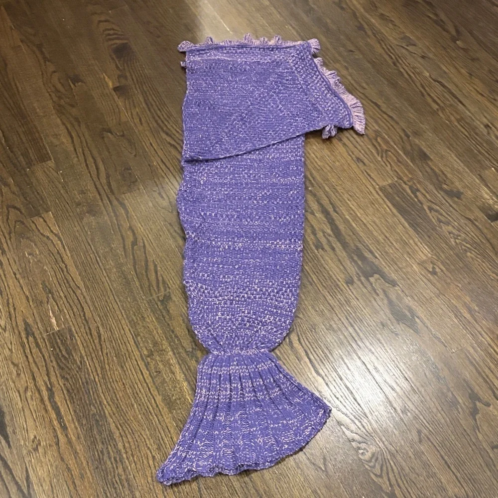 Purple Mermaid Tail Blanket
